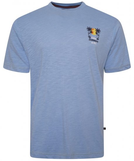 Kam Jeans 5711 Endless Summers Slub Tee With Back Print Blue - T-shirts - T-shirts Homem Tamanhos Grandes