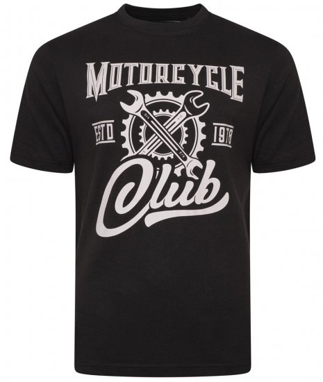 Kam Jeans 5712 Twin Pack Motorcycle/Cycle Print Tee Black and Navy - T-shirts - T-shirts Homem Tamanhos Grandes