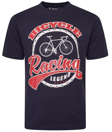 Kam Jeans 5712 Twin Pack Motorcycle/Cycle Print Tee Black and Navy - T-shirts - T-shirts Homem Tamanhos Grandes