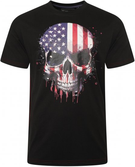 Kam Jeans 5756 USA Ghost Skull Print T-Shirt Black - T-shirts - T-shirts Homem Tamanhos Grandes