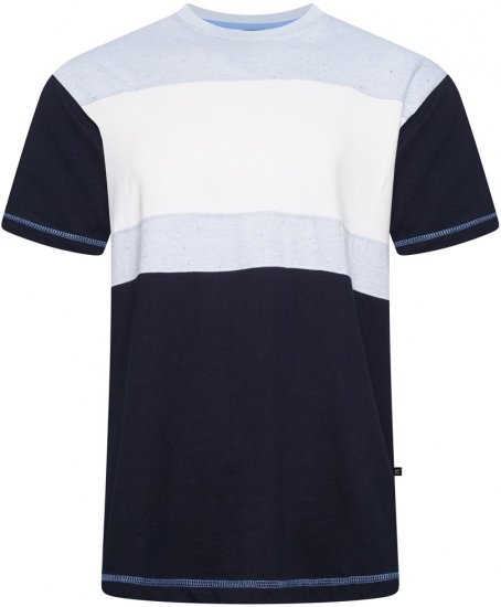 Kam Jeans 5780 Cut And Sew Panel T-Shirt Navy - T-shirts - T-shirts Homem Tamanhos Grandes