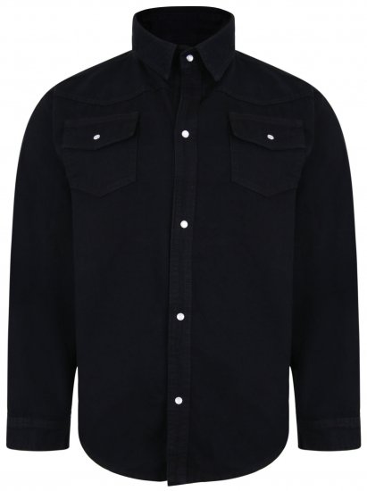 Kam Jeans 602 Denim shirt Black - Camisas - Camisas Homem Tamanhos Grandes