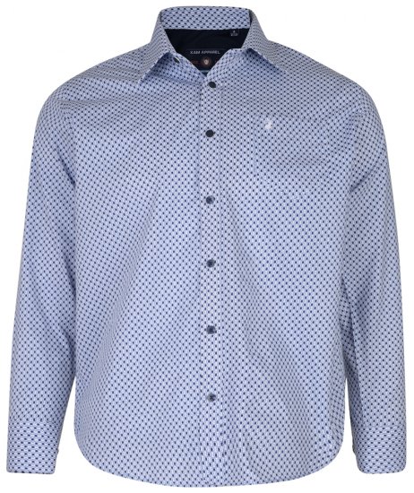 Kam Jeans 6154 Long Sleeve Dobby Print Shirt - Camisas - Camisas Homem Tamanhos Grandes
