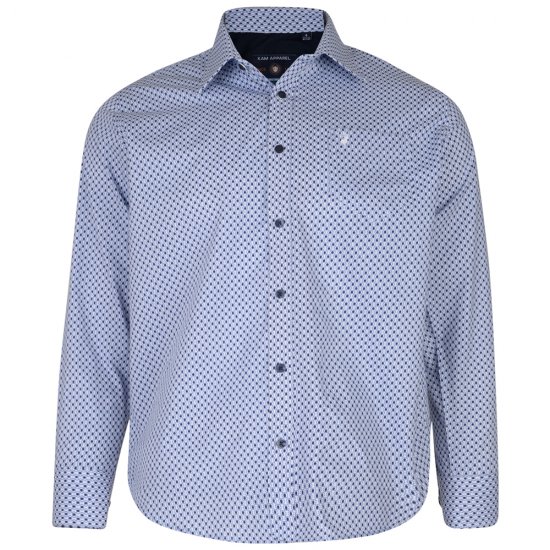 Kam Jeans 6154 Long Sleeve Dobby Print Shirt - Camisas - Camisas Homem Tamanhos Grandes