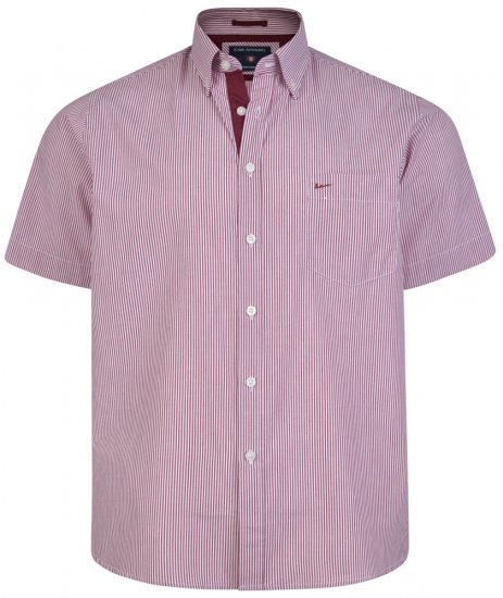 Kam Jeans 6164 Short Sleeve Shirt Burgundy - Camisas - Camisas Homem Tamanhos Grandes