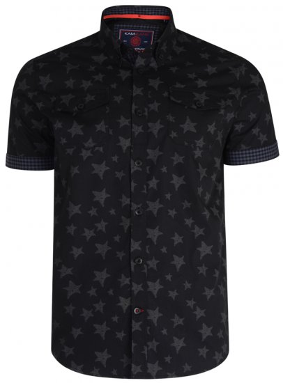 Kam Jeans 6171 Short Sleeve Shirt Charcoal - Camisas - Camisas Homem Tamanhos Grandes