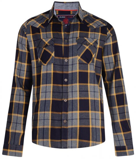Kam Jeans 6172 Long Sleeve Shirt Grey - Camisas - Camisas Homem Tamanhos Grandes