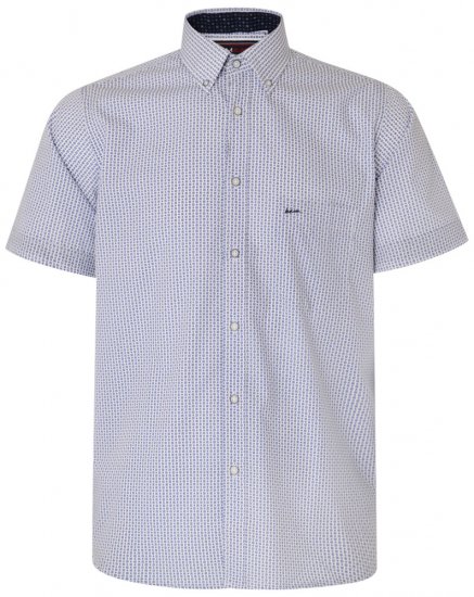 Kam Jeans 6186 Short Sleeve Shirt Blue - Camisas - Camisas Homem Tamanhos Grandes