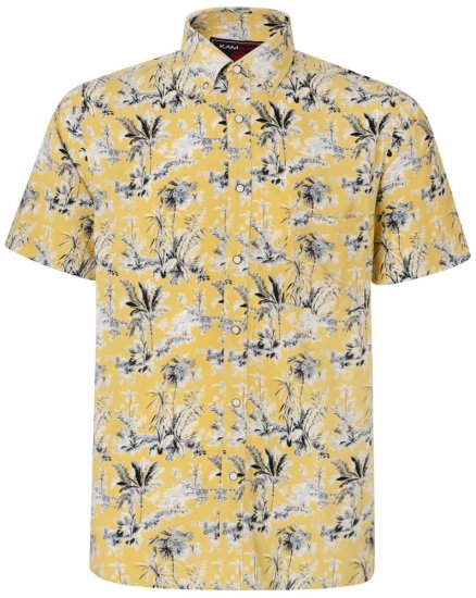 Kam Jeans 6191 Short Sleeve Shirt Sand - Camisas - Camisas Homem Tamanhos Grandes