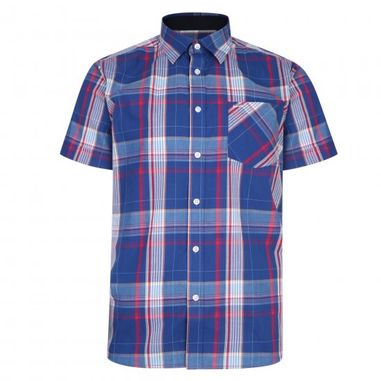 Kam Jeans 6202 Casual Check Shirt Blue - Camisas - Camisas Homem Tamanhos Grandes