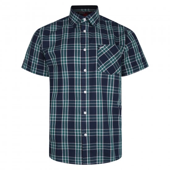 Kam Jeans 6202 Casual Check Shirt Navy - Camisas - Camisas Homem Tamanhos Grandes