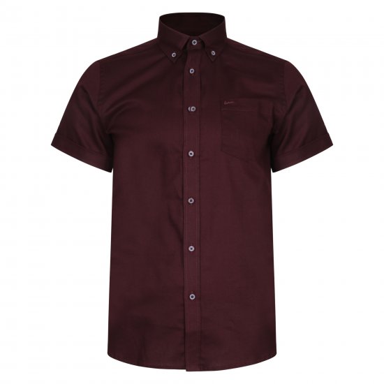 Kam Jeans 6204 Self Pattern Weave Shirt Burgundy - Camisas - Camisas Homem Tamanhos Grandes