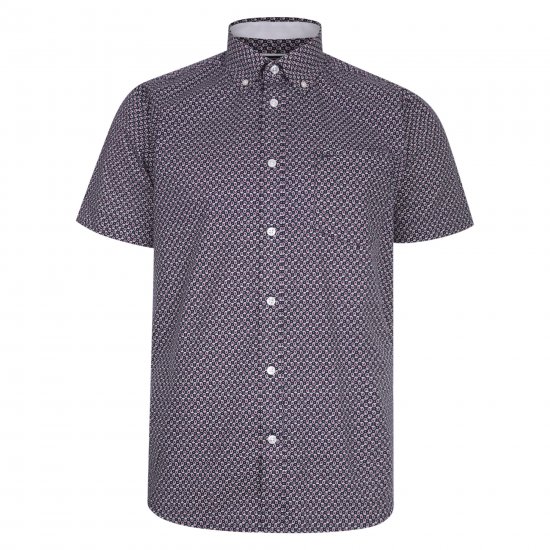Kam Jeans 6206 Paisley Print Shirt Navy - Camisas - Camisas Homem Tamanhos Grandes