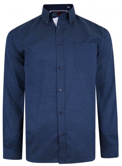 Kam Jeans 6210 LS Dobby Stitch Shirt Indigo - Camisas - Camisas Homem Tamanhos Grandes