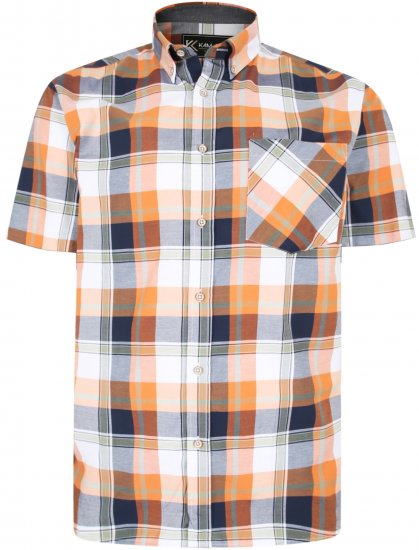 Kam Jeans 6216 Large Check Shirt Rust - Camisas - Camisas Homem Tamanhos Grandes