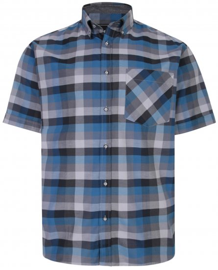 Kam Jeans 6222 Short sleeve Shirt Turquoise - Camisas - Camisas Homem Tamanhos Grandes