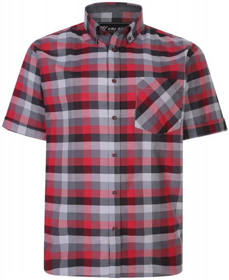 Kam Jeans 6222 Short sleeve Shirt Wine - Camisas - Camisas Homem Tamanhos Grandes