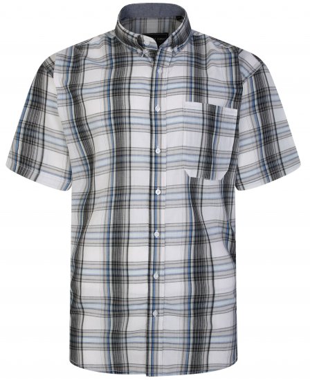 Kam Jeans 6243 SS Check Shirt Navy - Camisas - Camisas Homem Tamanhos Grandes