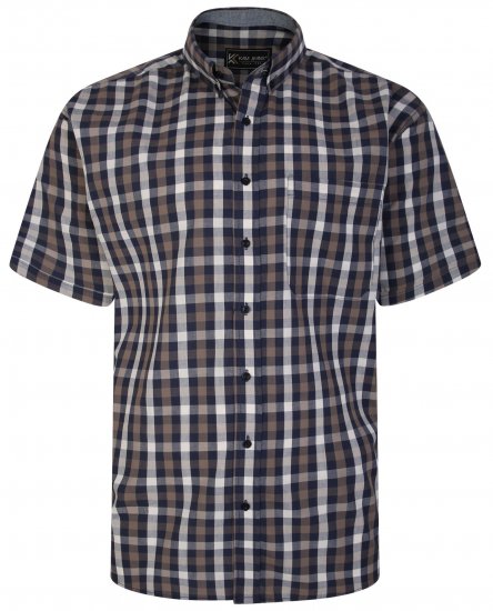 Kam Jeans 6246 SS Check Shirt Navy - Camisas - Camisas Homem Tamanhos Grandes