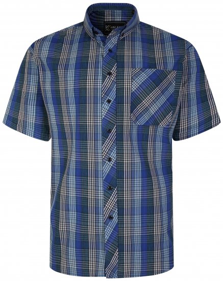 Kam Jeans 6250 Short sleeve Shirt Blue - Camisas - Camisas Homem Tamanhos Grandes