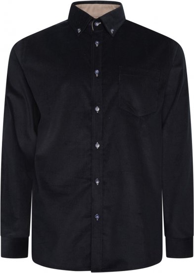 Kam Jeans 6304 Long Sleeve Fine Cotton Cordurouy Shirt Navy - Camisas - Camisas Homem Tamanhos Grandes
