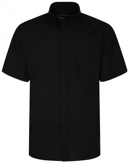 Kam Jeans 660 Classic Short Sleeve Office Shirt Black - Camisas - Camisas Homem Tamanhos Grandes