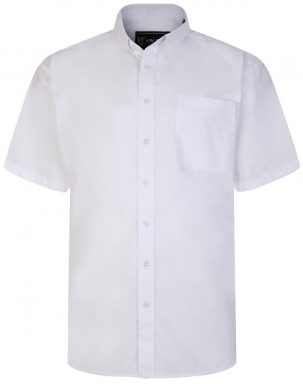 Kam Jeans 660 Classic Short Sleeve Office Shirt White - Camisas - Camisas Homem Tamanhos Grandes
