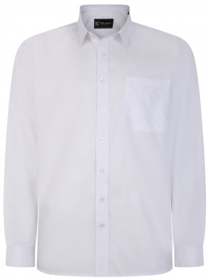 Kam Jeans 661 Classic Long Sleeve Office Shirt White - Camisas - Camisas Homem Tamanhos Grandes