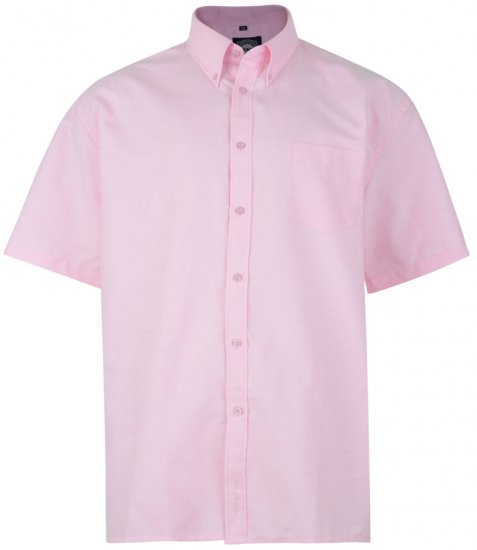 Kam Oxford Shirt Short sleeve Pink - Camisas - Camisas Homem Tamanhos Grandes