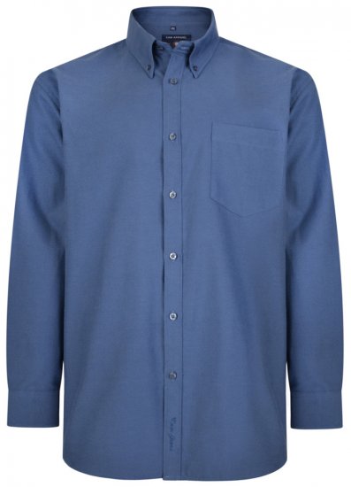 Kam Oxford shirt Long Sleeve Navy - Camisas - Camisas Homem Tamanhos Grandes