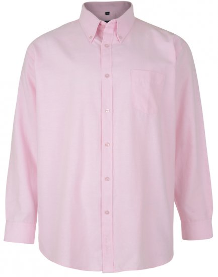 Kam Oxford shirt Long Sleeve Pink - Camisas - Camisas Homem Tamanhos Grandes