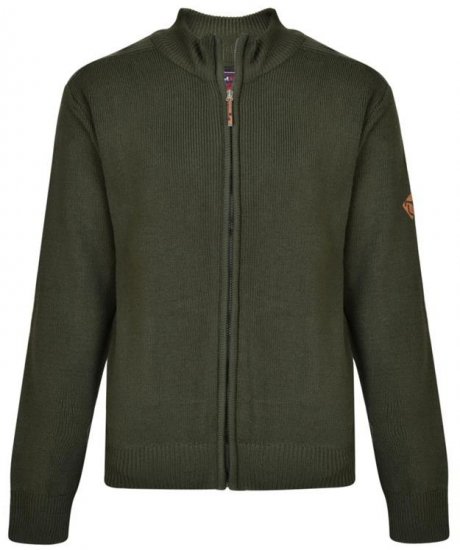 Kam Jeans 68 Casual Zip Thru Knitted Jumper Khaki - Sweatshirts & hoodies - Sweatshirt & Camisolas com Capuz tamanhos grandes