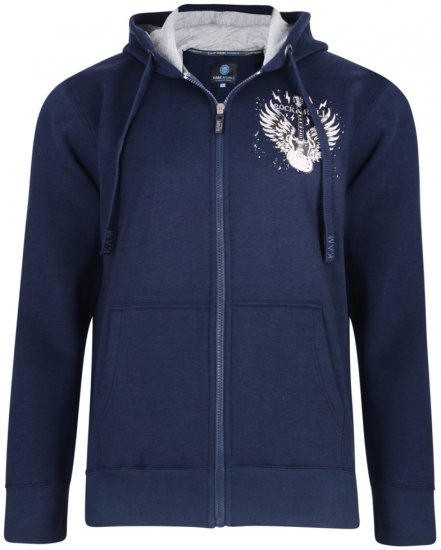 Kam Jeans 7003 Hoodie Navy - Sweatshirts & hoodies - Sweatshirt & Camisolas com Capuz tamanhos grandes