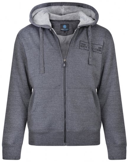 Kam Jeans 7006 Sherpa Lined Hoodie Charcoal - Sweatshirts & hoodies - Sweatshirt & Camisolas com Capuz tamanhos grandes