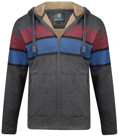 Kam Jeans 7007 Sherpa Lined Hoodie Charcoal - Sweatshirts & hoodies - Sweatshirt & Camisolas com Capuz tamanhos grandes