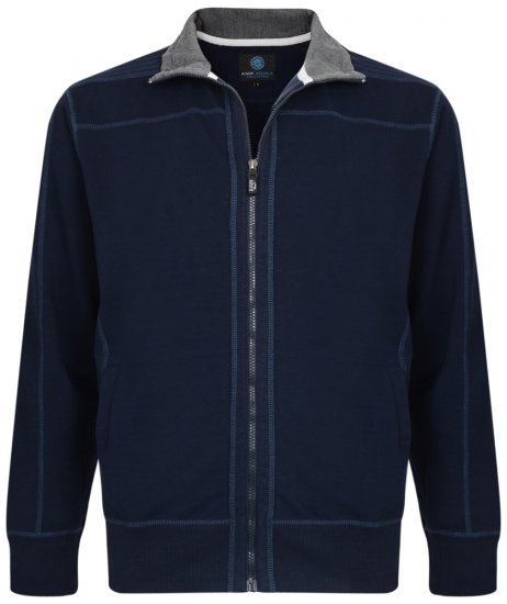 Kam Jeans 7011 Full Zip Sweat Navy - Sweatshirts & hoodies - Sweatshirt & Camisolas com Capuz tamanhos grandes
