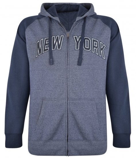 Kam Jeans Zip Thru Hoody Navy - Sweatshirts & hoodies - Sweatshirt & Camisolas com Capuz tamanhos grandes