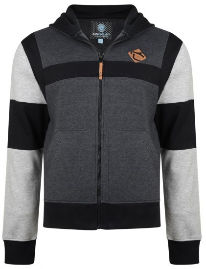 Kam Jeans 702 Cut and Sew Hoodie Charcoal - Sweatshirts & hoodies - Sweatshirt & Camisolas com Capuz tamanhos grandes