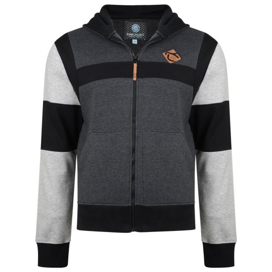 Kam Jeans 702 Cut and Sew Hoodie Charcoal - Sweatshirts & hoodies - Sweatshirt & Camisolas com Capuz tamanhos grandes