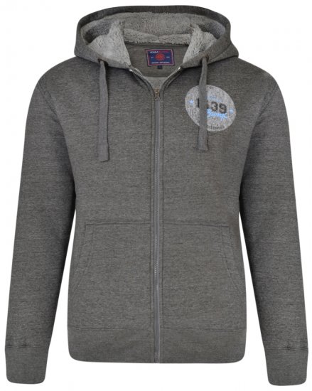 Kam Jeans 7025 Sherpa lined Hoodie Charcoal - Sweatshirts & hoodies - Sweatshirt & Camisolas com Capuz tamanhos grandes