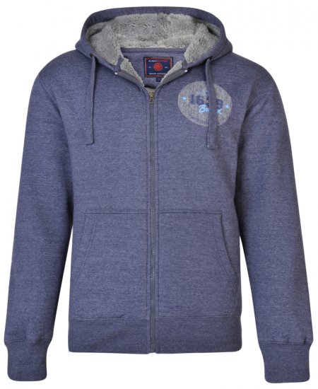 Kam Jeans 7025 Sherpa lined Hoodie Insignia blue - Sweatshirts & hoodies - Sweatshirt & Camisolas com Capuz tamanhos grandes