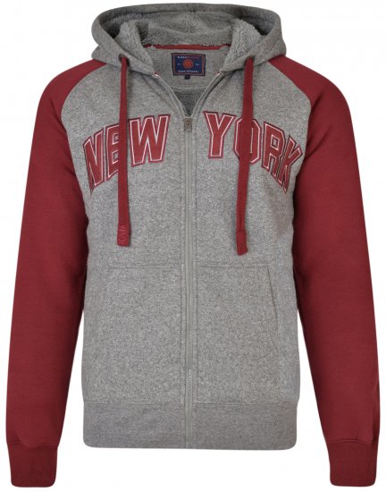 Kam Jeans 7026 New York Hoodie Cordovan - Sweatshirts & hoodies - Sweatshirt & Camisolas com Capuz tamanhos grandes
