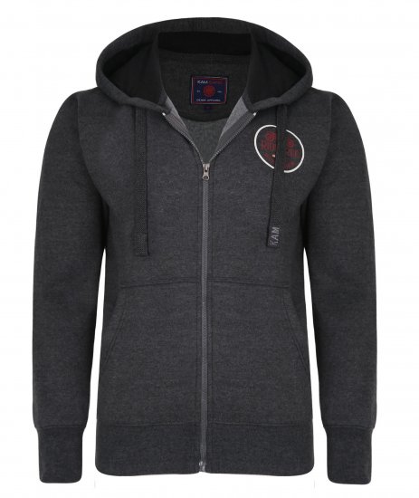 Kam Jeans 7030 Hoody Charcoal - Sweatshirts & hoodies - Sweatshirt & Camisolas com Capuz tamanhos grandes