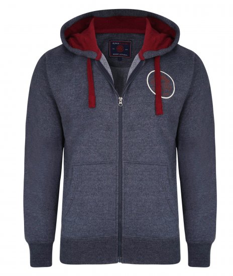 Kam Jeans 7030 Hoody Indigo - Sweatshirts & hoodies - Sweatshirt & Camisolas com Capuz tamanhos grandes