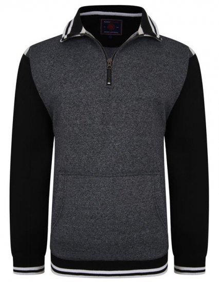 Kam Jeans 7032 Casual Sweater Black - Sweatshirts & hoodies - Sweatshirt & Camisolas com Capuz tamanhos grandes