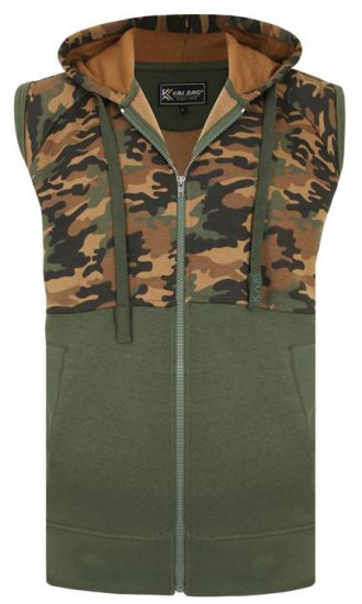 Kam Jeans 7039 Camo Panelled Vest - Sweatshirts & hoodies - Sweatshirt & Camisolas com Capuz tamanhos grandes