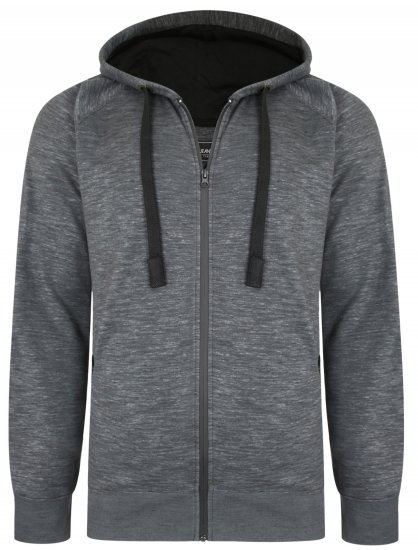 Kam Jeans 7041 Jersey Marl Hoody with Zip Pockets Charcoal - Sweatshirts & hoodies - Sweatshirt & Camisolas com Capuz tamanhos grandes