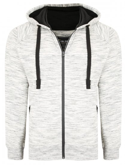 Kam Jeans 7041 Jersey Marl Hoody with Zip Pockets Grey - Sweatshirts & hoodies - Sweatshirt & Camisolas com Capuz tamanhos grandes