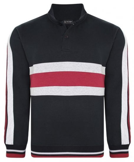 Kam Jeans 7047 Over Head Cut & Saw Sweat Top Black - Sweatshirts & hoodies - Sweatshirt & Camisolas com Capuz tamanhos grandes