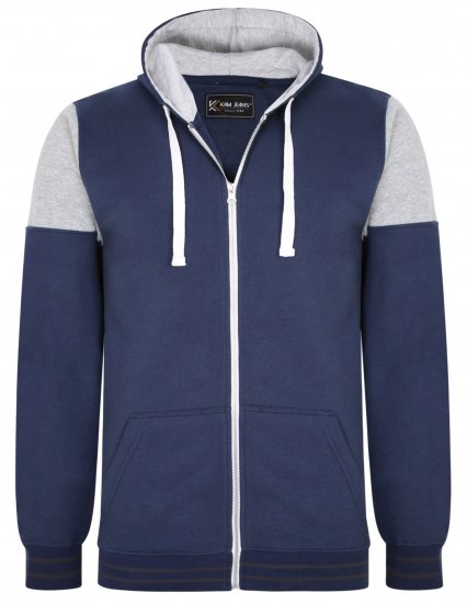 Kam Jeans 7049 Cut & Saw Sleeve Hoodie Navy - Sweatshirts & hoodies - Sweatshirt & Camisolas com Capuz tamanhos grandes